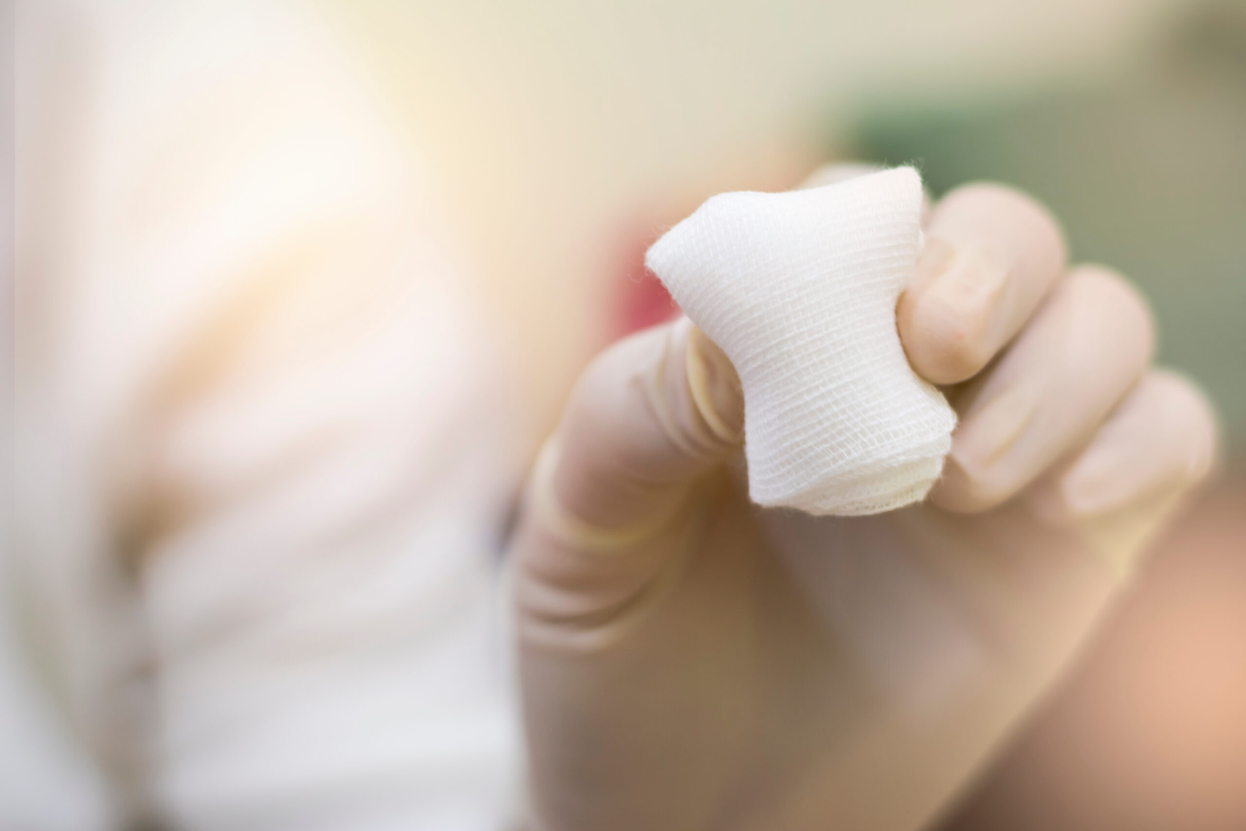 Gently wipe with clean gauze